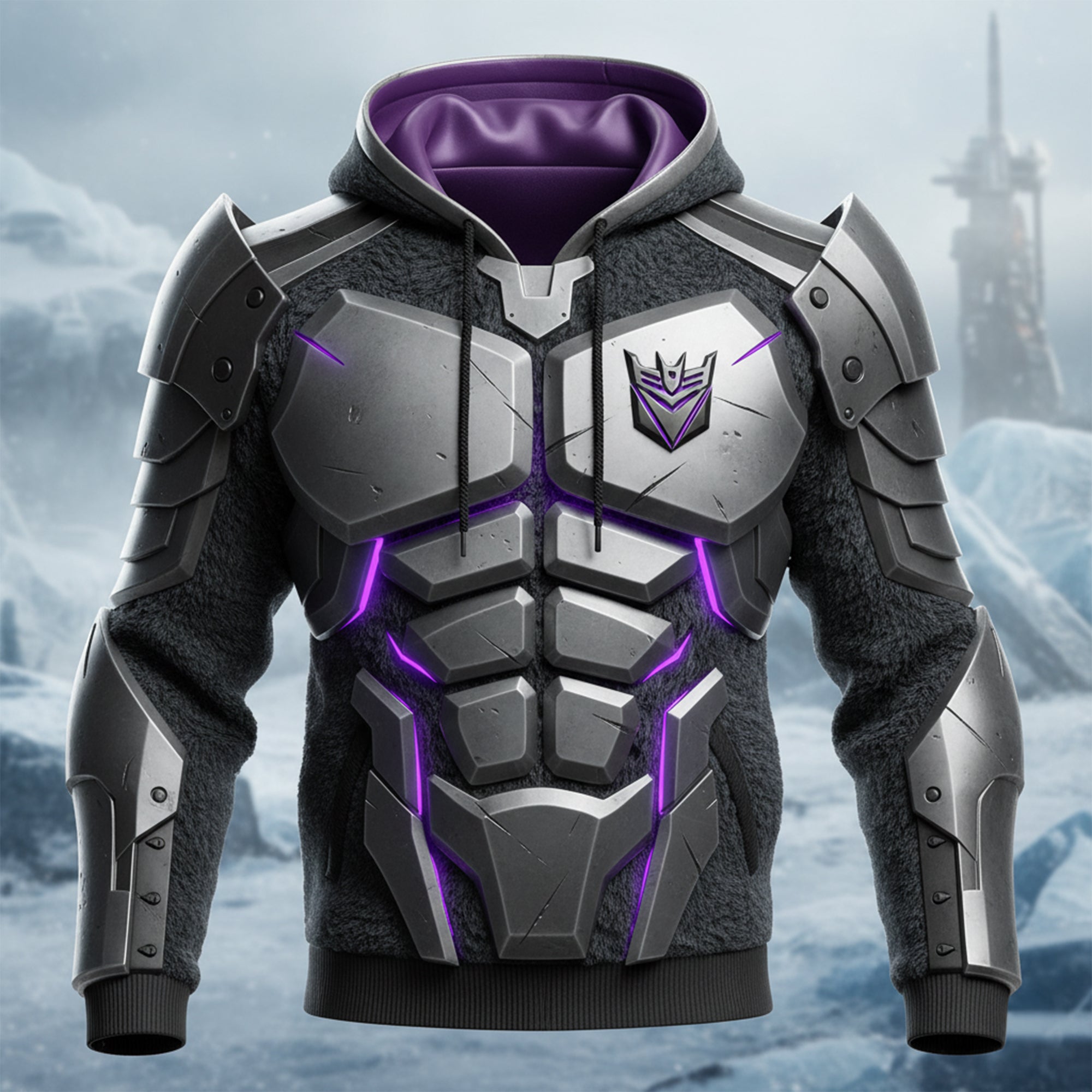 "Unleash Your Inner Hero with Cyber Armor!" - 3D Hoodie, Personalized Gift for Superhero Fans, Gamers, and Holiday Celebrations AOP Products PopCulturePrints
