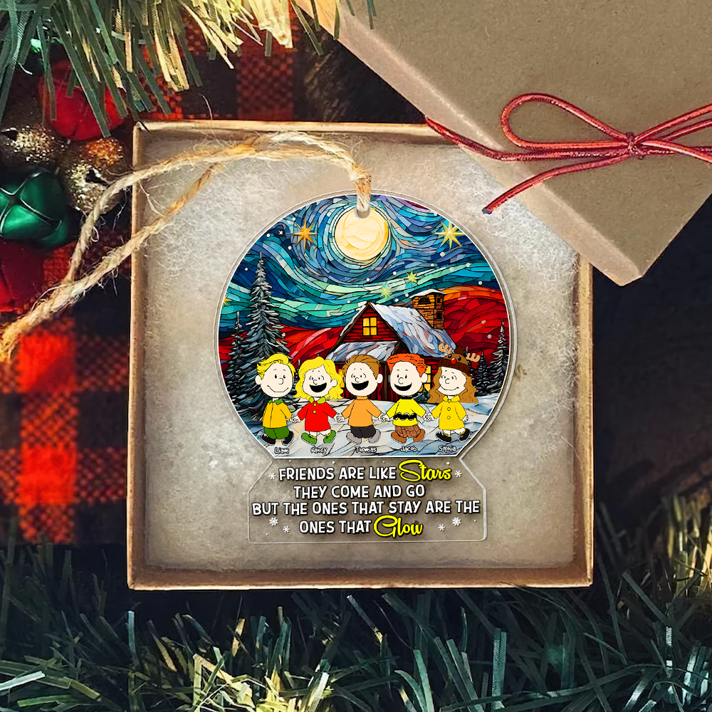 Personalized Christmas Star Friends Acrylic Ornament Ornament PopCulturePrints