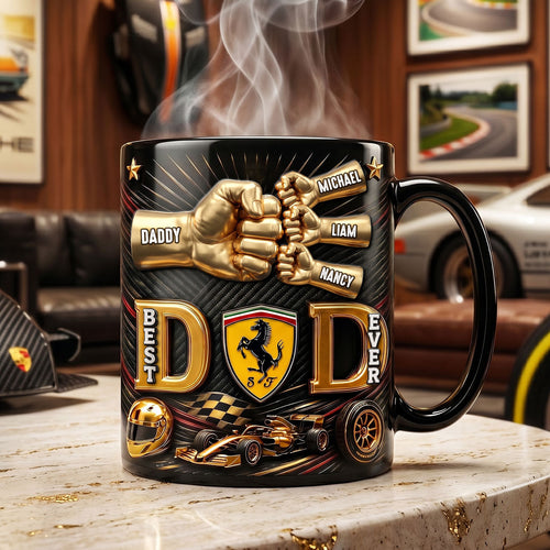 “Best Daddy Ever” - Personalized Pit Crew Papa Magic Ceramic Coffee Mug - Perfect Gift for Dad and Grandpa Coffee Mug PopCulturePrints