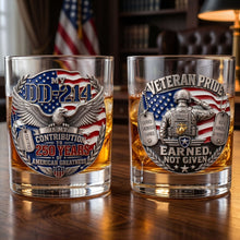 Load image into Gallery viewer, Proud American Veteran Glass – Personalized Gift for Heroes and Beloved Veterans
