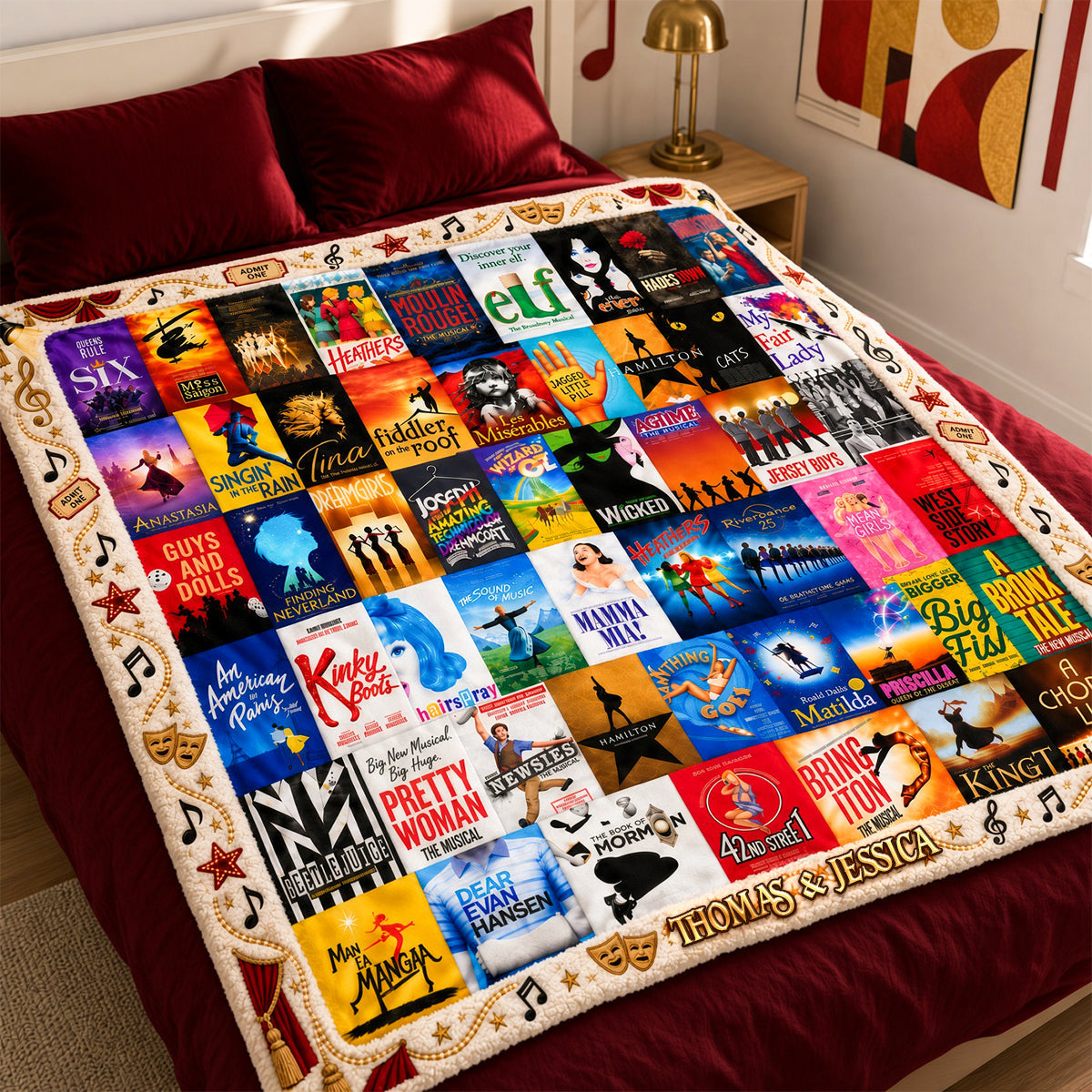 "Ignite Your Passion for Theater" - Musical Theater Blanket, Personalize Your Gift for Drama Lovers Blanket PopCulturePrints