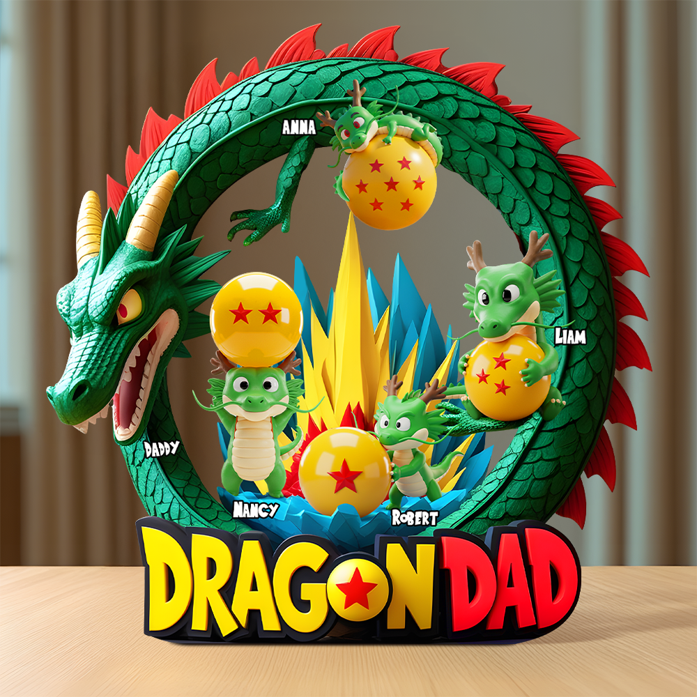 Dragon Dad - Personalized Gifts for Dads Who Love Adventure Shaped Plaques PopCulturePrints