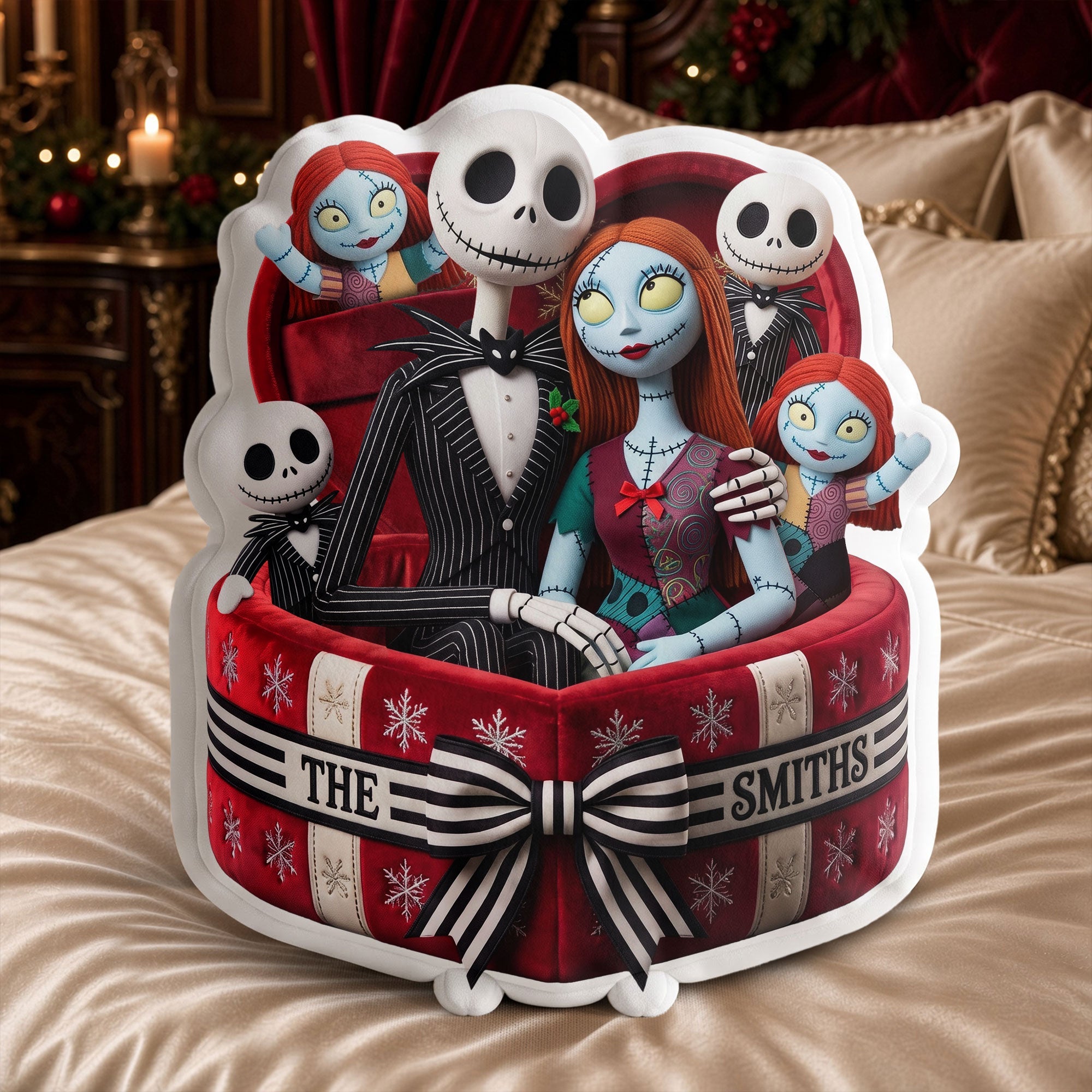 Cute Spooky Family Moments Pillow - A Heartwarming Custom Gift for Your Loved Ones Pillow PopCulturePrints