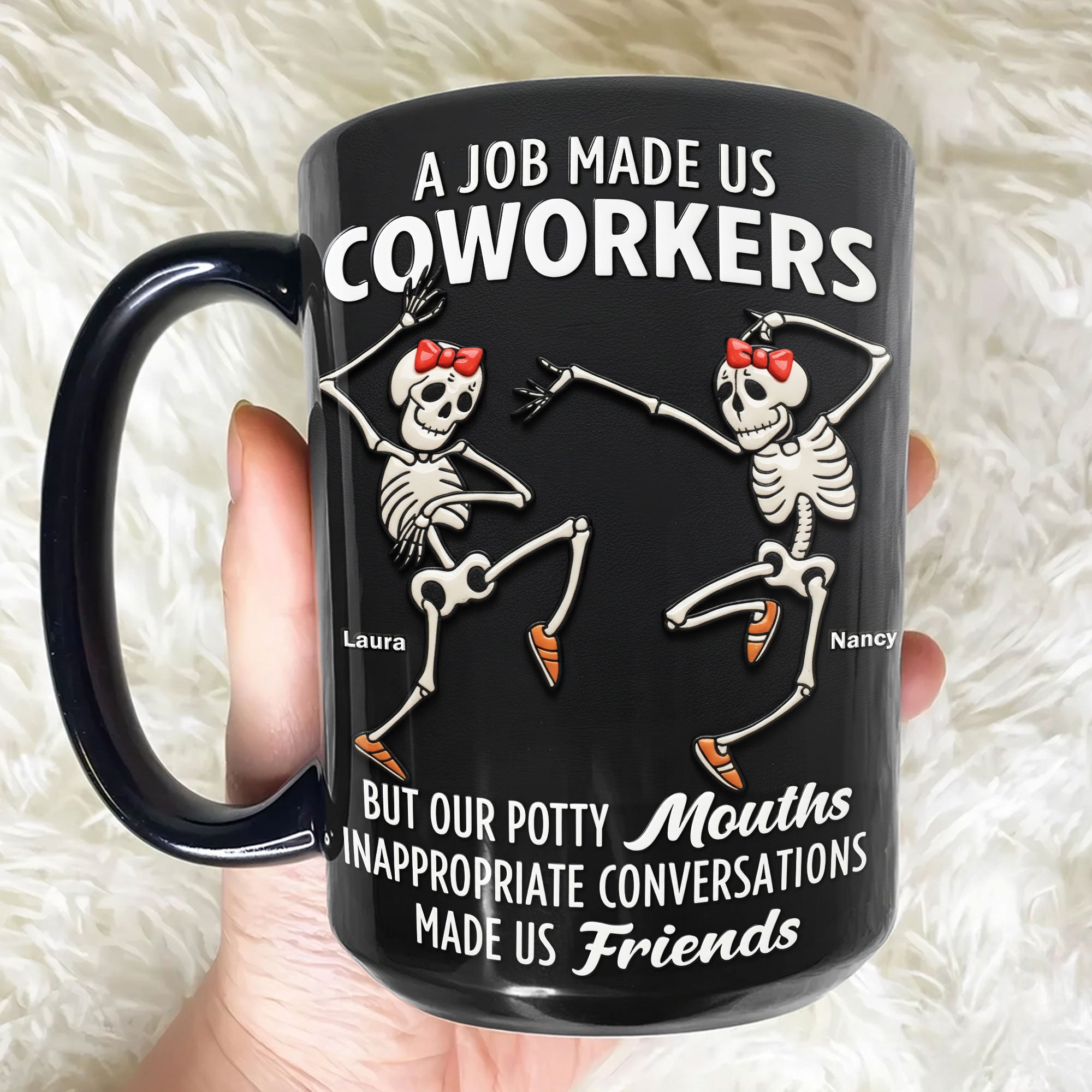 Dance It Out – Personalized Dancing Skeleton Coworkers Coffee Mug Coffee Mug PopCulturePrints