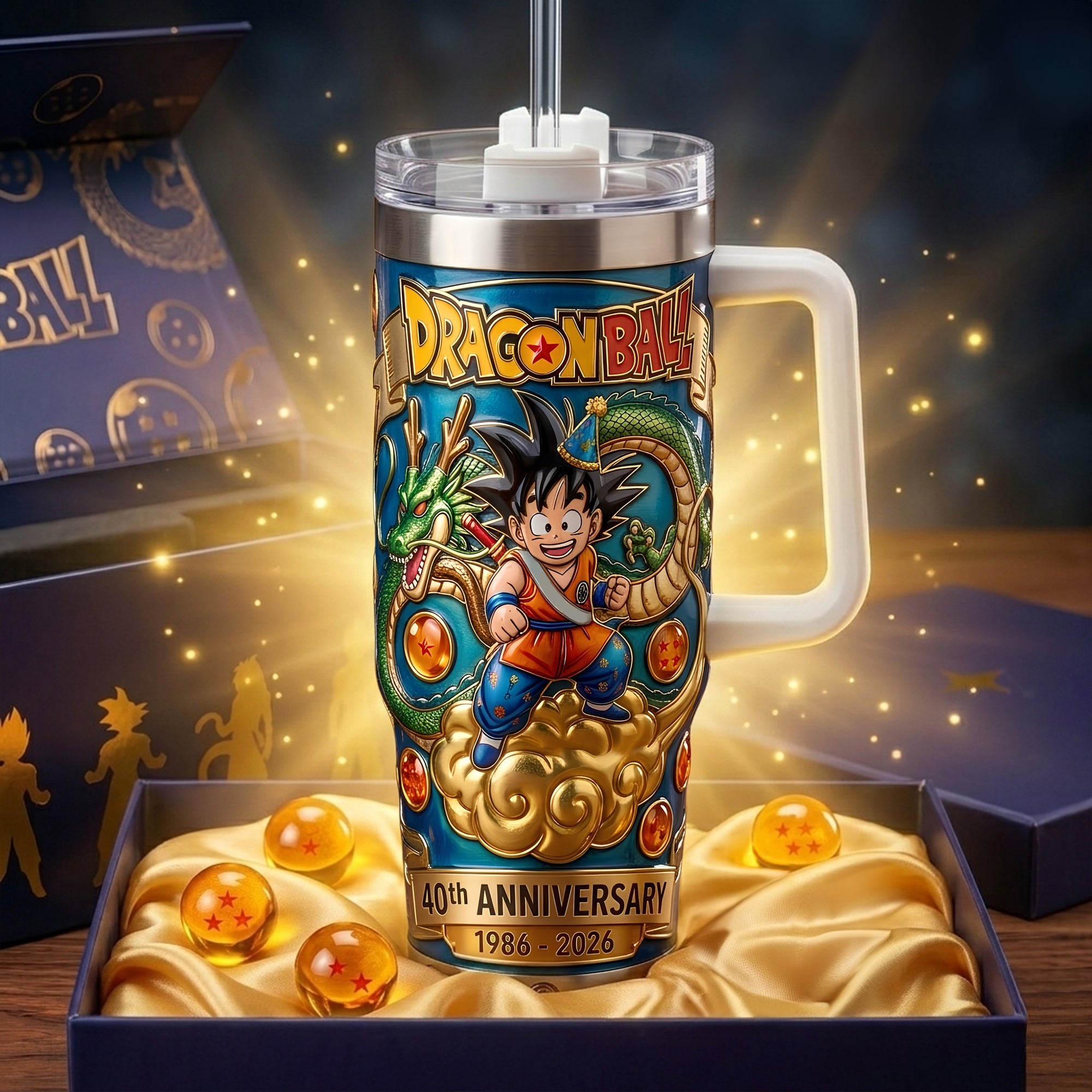Celebrate 40 Years of Adventure! Personalized 40th Anniversary Manga Series Tumbler for Cosmic Lovers Tumbler Cup PopCulturePrints