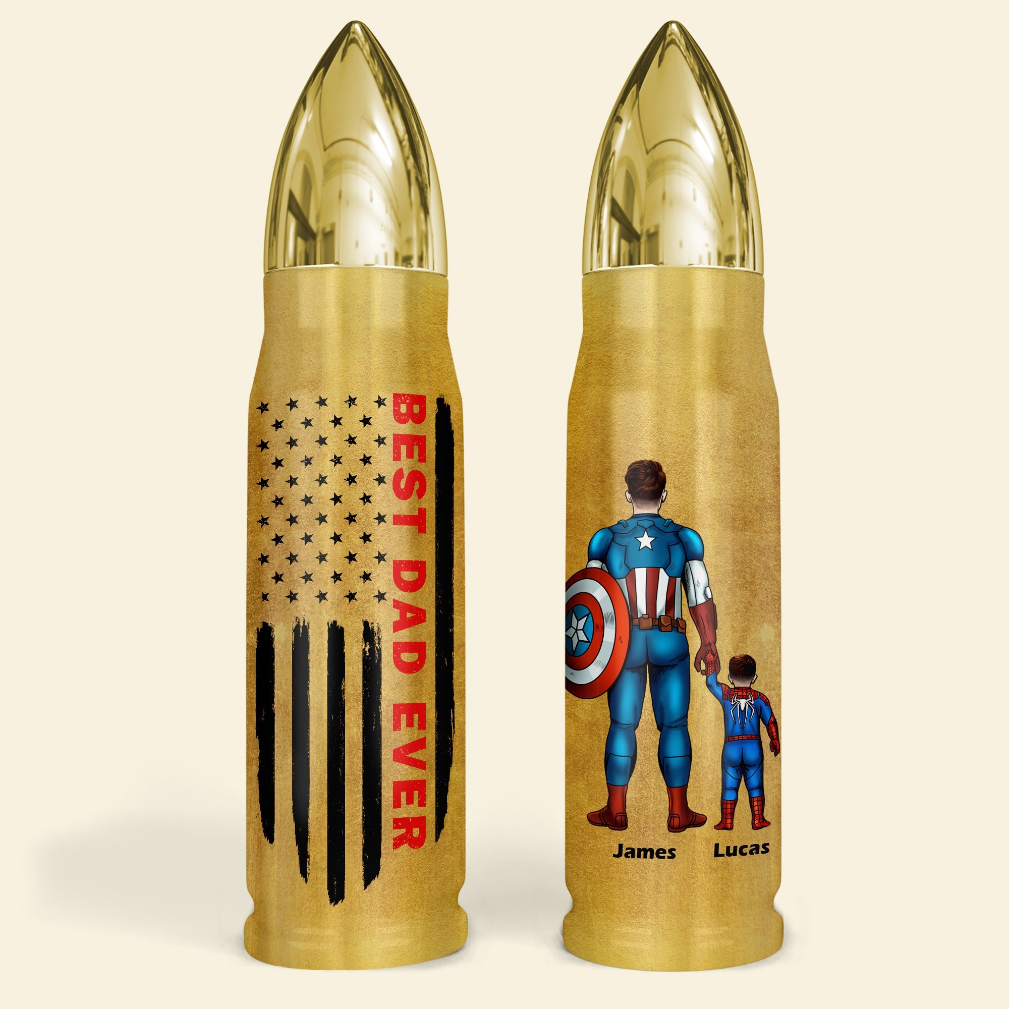 Customizable Bullet Tumbler Gift for Dad - Best Dad Ever Theme