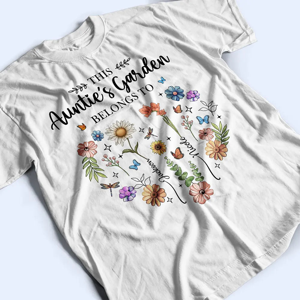 This Grandma's Garden Belongs - Personalized T-Shirt T-shirt PopCulturePrints