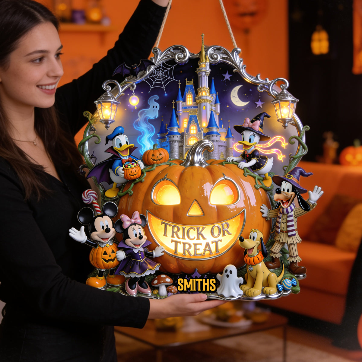 “Trick Or Treat” – Personalized Halloween Decor Acrylic Sign - A Perfect Gift for Halloween Lovers