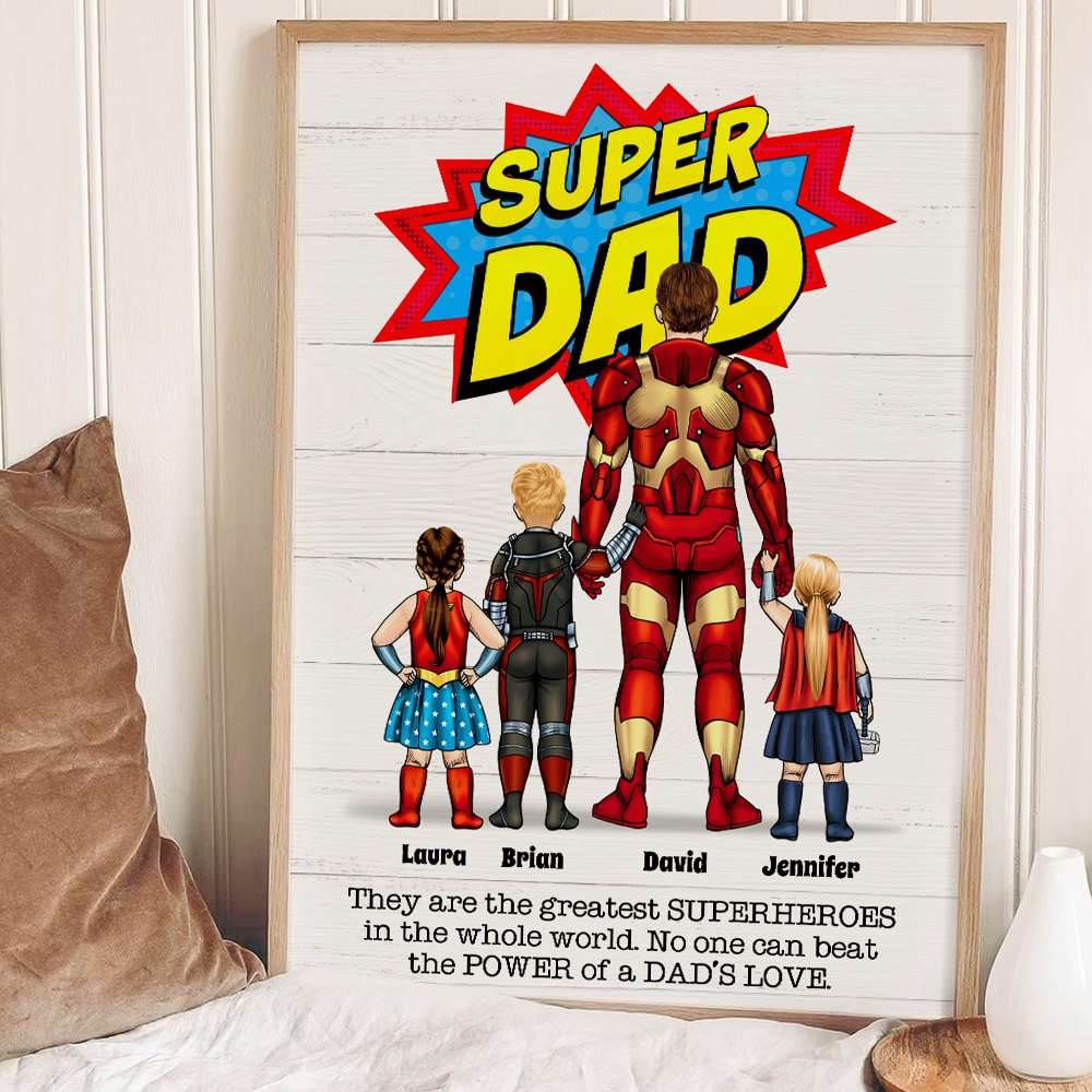 Custom Super Mom Canvas Print - Personalized Family Heroes Poster & Canvas PopCulturePrints