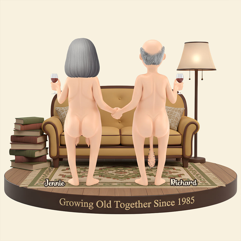 Growing Old Together - Personalized Old Couple Light Box Gift Light Box PopCulturePrints