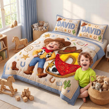 Load image into Gallery viewer, Custom Photo Cowboy CowGirl Quilt Bed Set - Personalized Gifts For Kid 04naqn020726 Bedding Set PopCulturePrints
