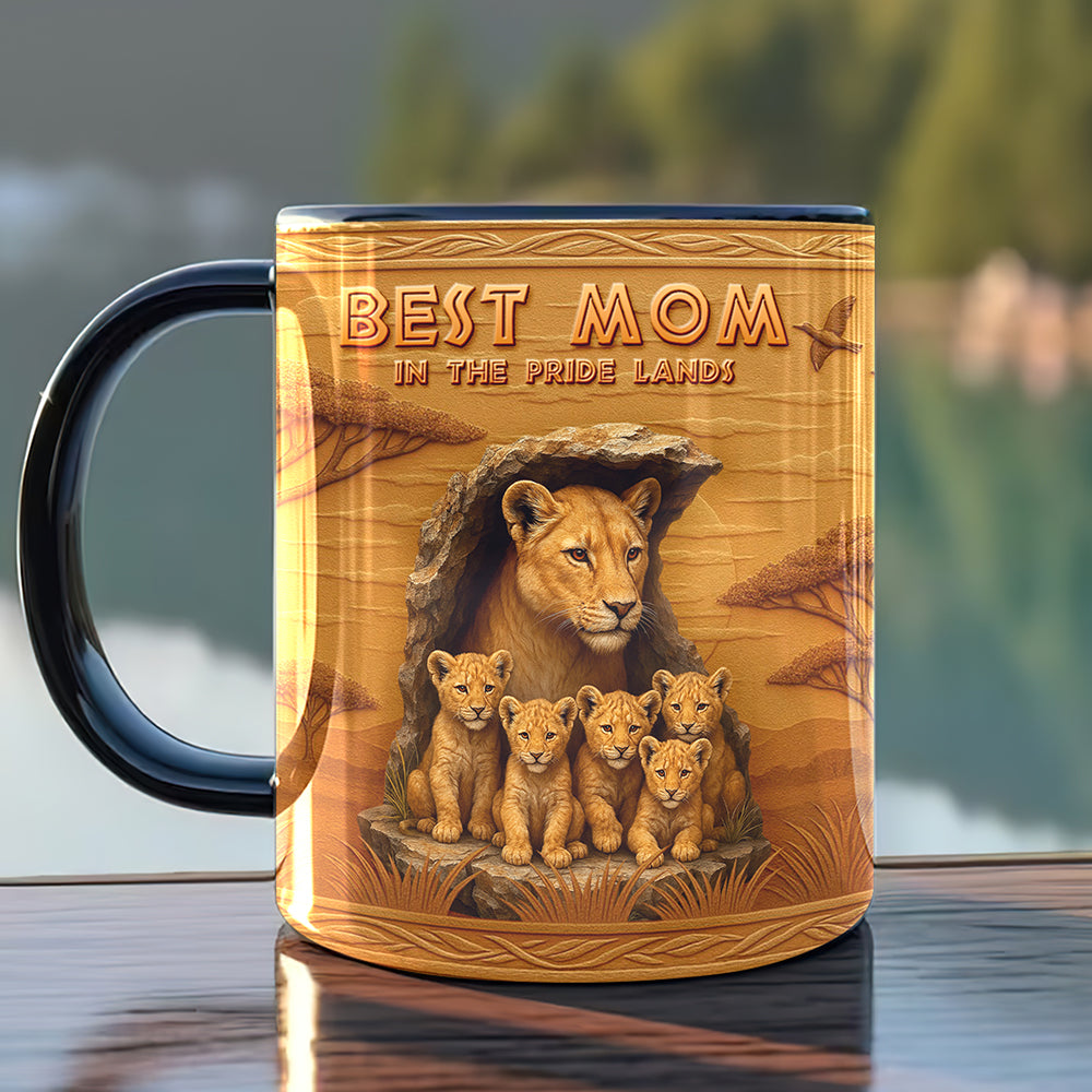 "Best Mom in the Pride Lands" - Personalized Lion Mom Coffee Mug - Gift for Mom, Grandma, and Special Occasion Coffee Mug PopCulturePrints
