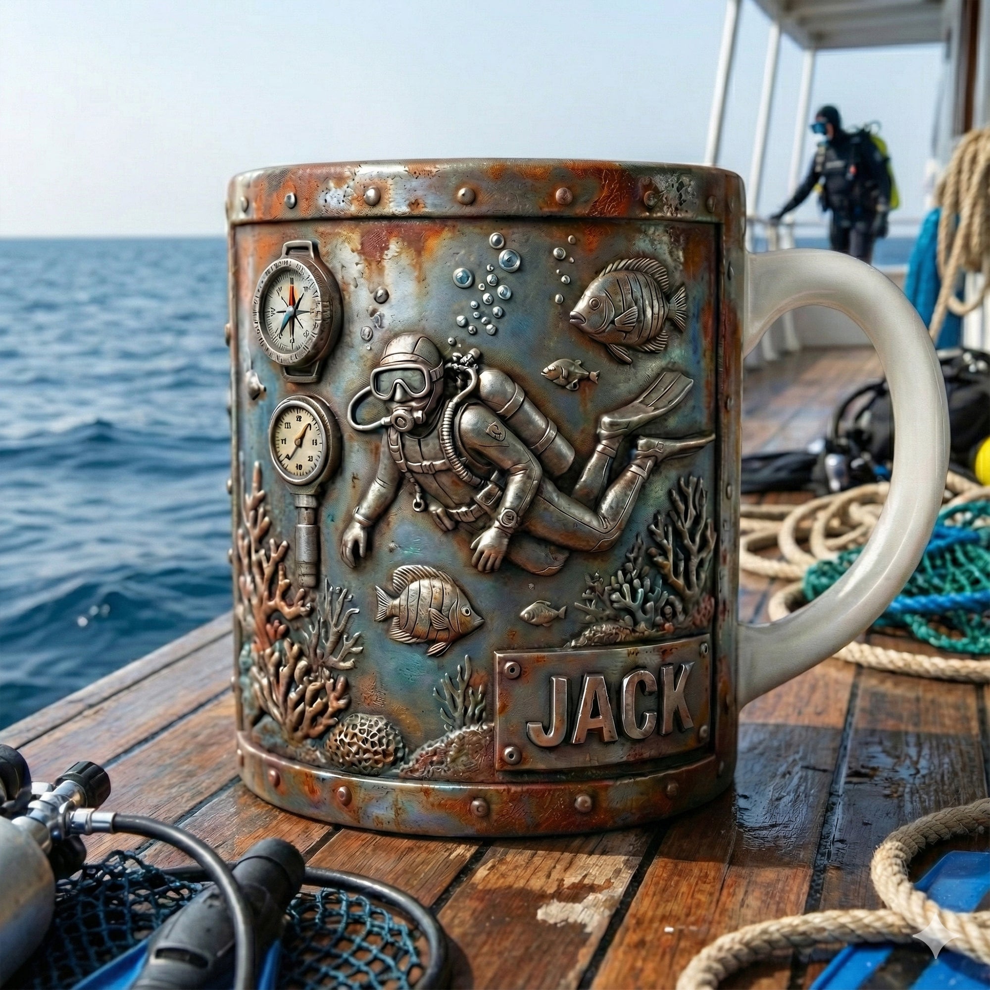 Dive Into Adventure! Ocean Adventure Coffee Mug – Personalized Gifts for Scuba Diving Lovers