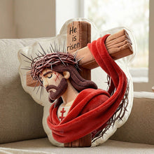 Load image into Gallery viewer, "He is Risen" - Risen in Glory Custom Shaped Pillow - Personalized Gift for Christians, Perfect for Any Occasion Pillow PopCulturePrints
