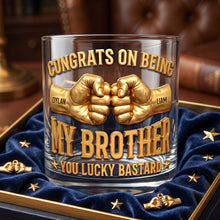 Load image into Gallery viewer, Congrats on Being My Brother - Personalized Round Glass Gift for Brothers
