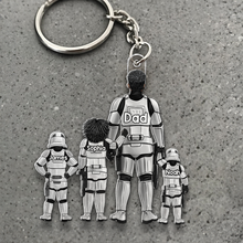 Load image into Gallery viewer, “Every Adventure Starts with Dad” – Galaxy Dad Keychain - Personalized Gift for Dad &amp; Grandpa Keychains PopCulturePrints
