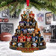 Load image into Gallery viewer, "Celebrate the Legends of the Gridiron" - Personalized Christmas Ornament for Sports Lovers
