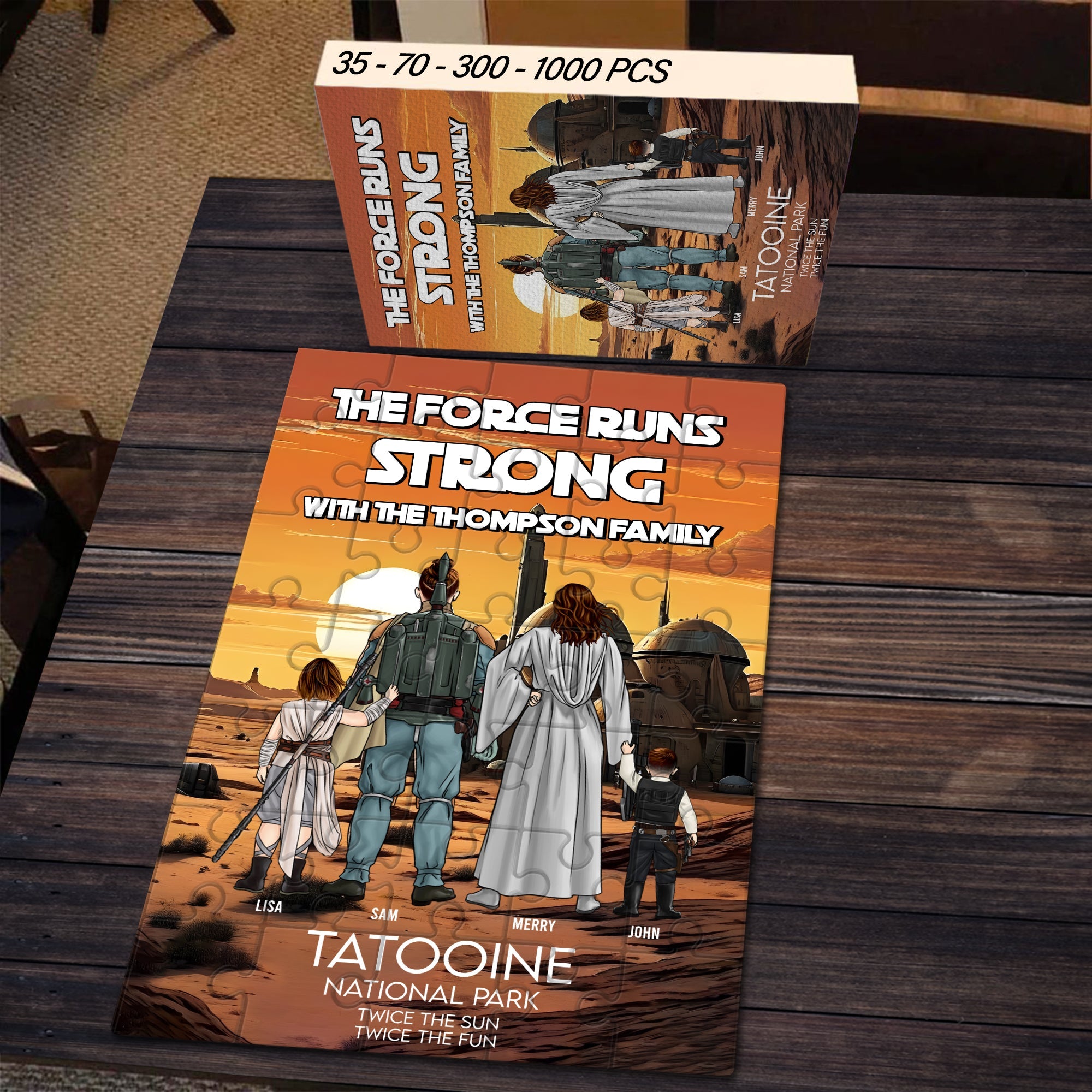Personalized Family Jigsaw Puzzle – Galactic Adventure Theme Jigsaw Puzzles PopCulturePrints