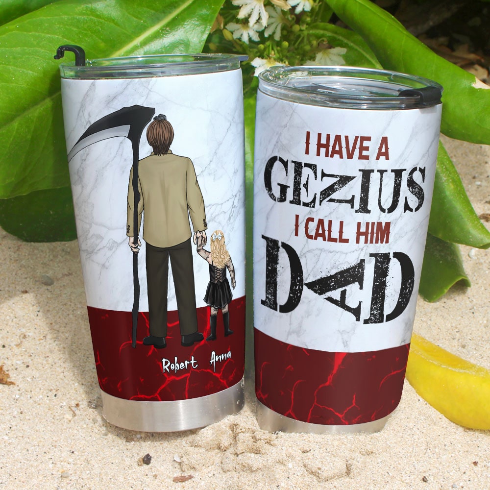 Personalized Genius Dad Tumbler - Unique Father's Day Gift Tumbler Cup PopCulturePrints