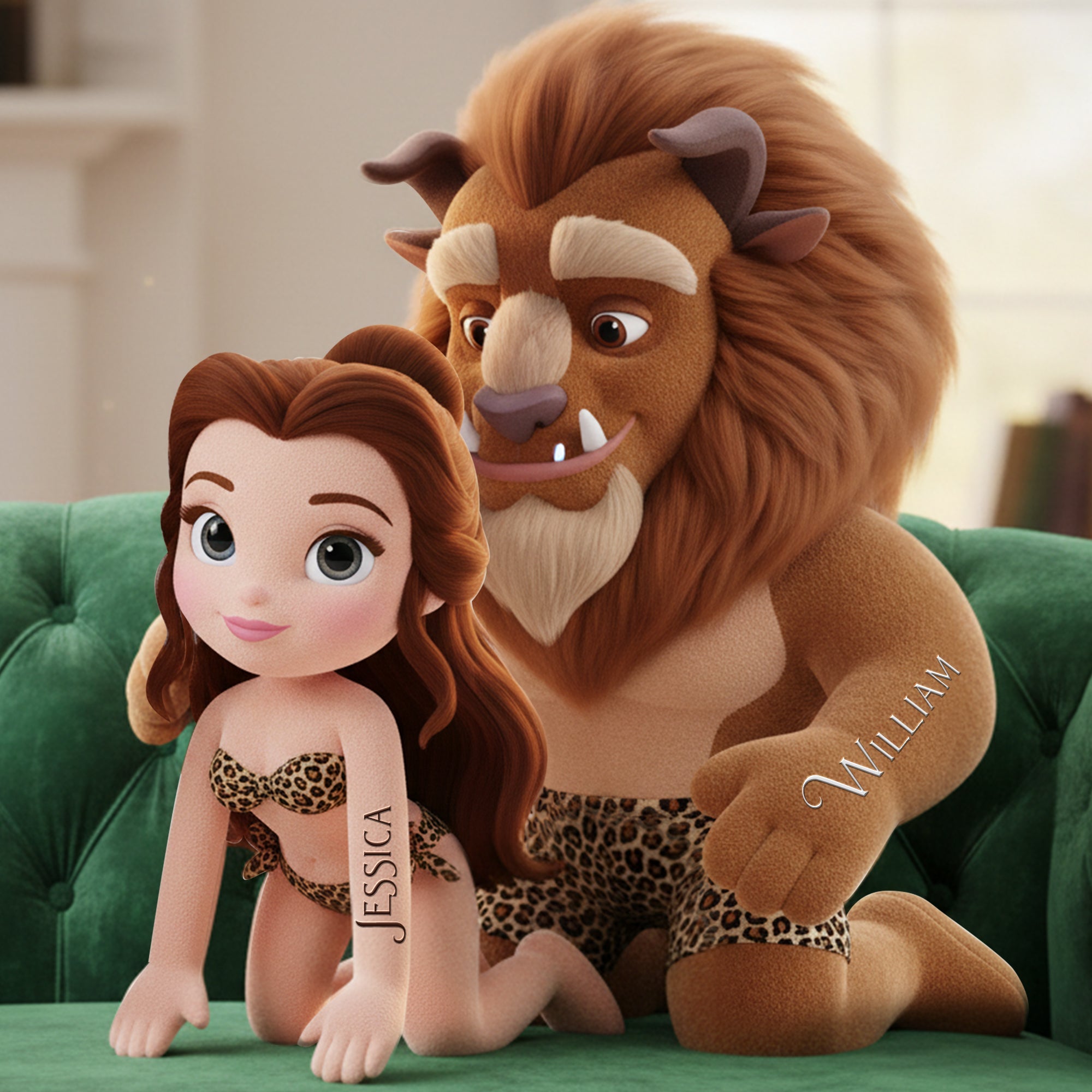 Love Roars: Leopard Style Couple Pillow - Personalized Gifts for Couples Pillow PopCulturePrints