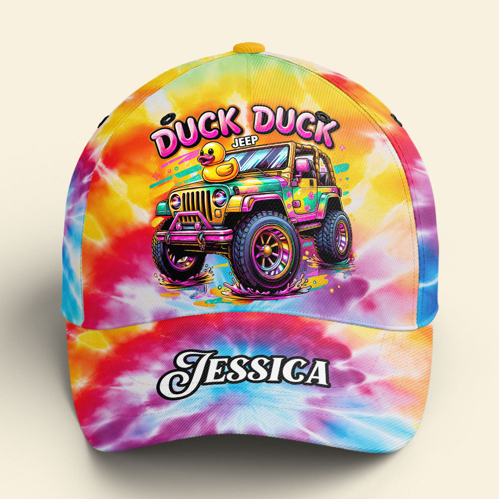 Personalized Duck Duck Jeep Tie-Dye Cap - Custom Name