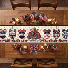 Load image into Gallery viewer, Celebrate Joy with Family - Personalized Christmas Family Bubble Quilted Table Runner

