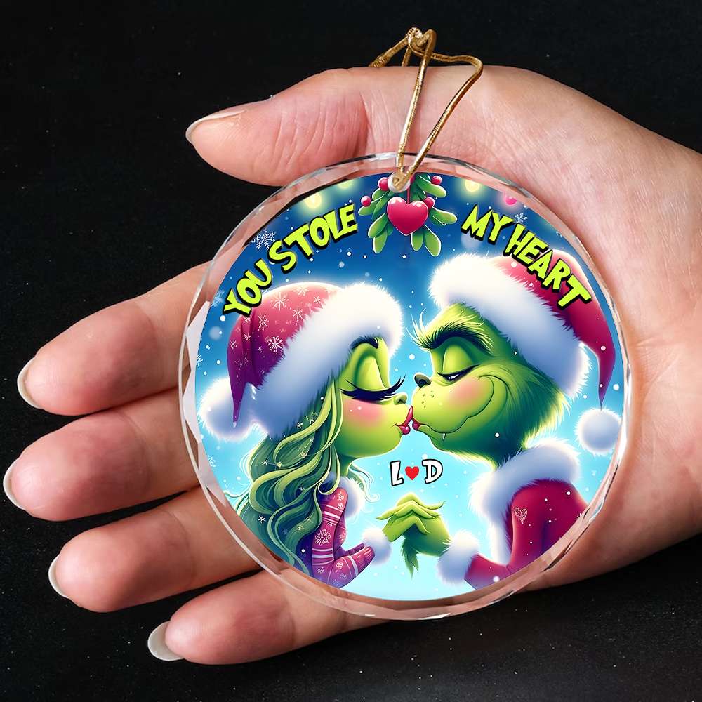 Personalized Christmas Ornament for Couples - You Stole My Heart | Valentine's Day Gifts Ornament PopCulturePrints