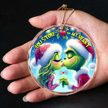 Load image into Gallery viewer, Personalized Christmas Ornament for Couples - You Stole My Heart | Valentine&#39;s Day Gifts Ornament PopCulturePrints
