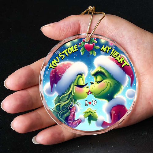 Personalized Christmas Ornament for Couples - You Stole My Heart | Valentine's Day Gifts Ornament PopCulturePrints