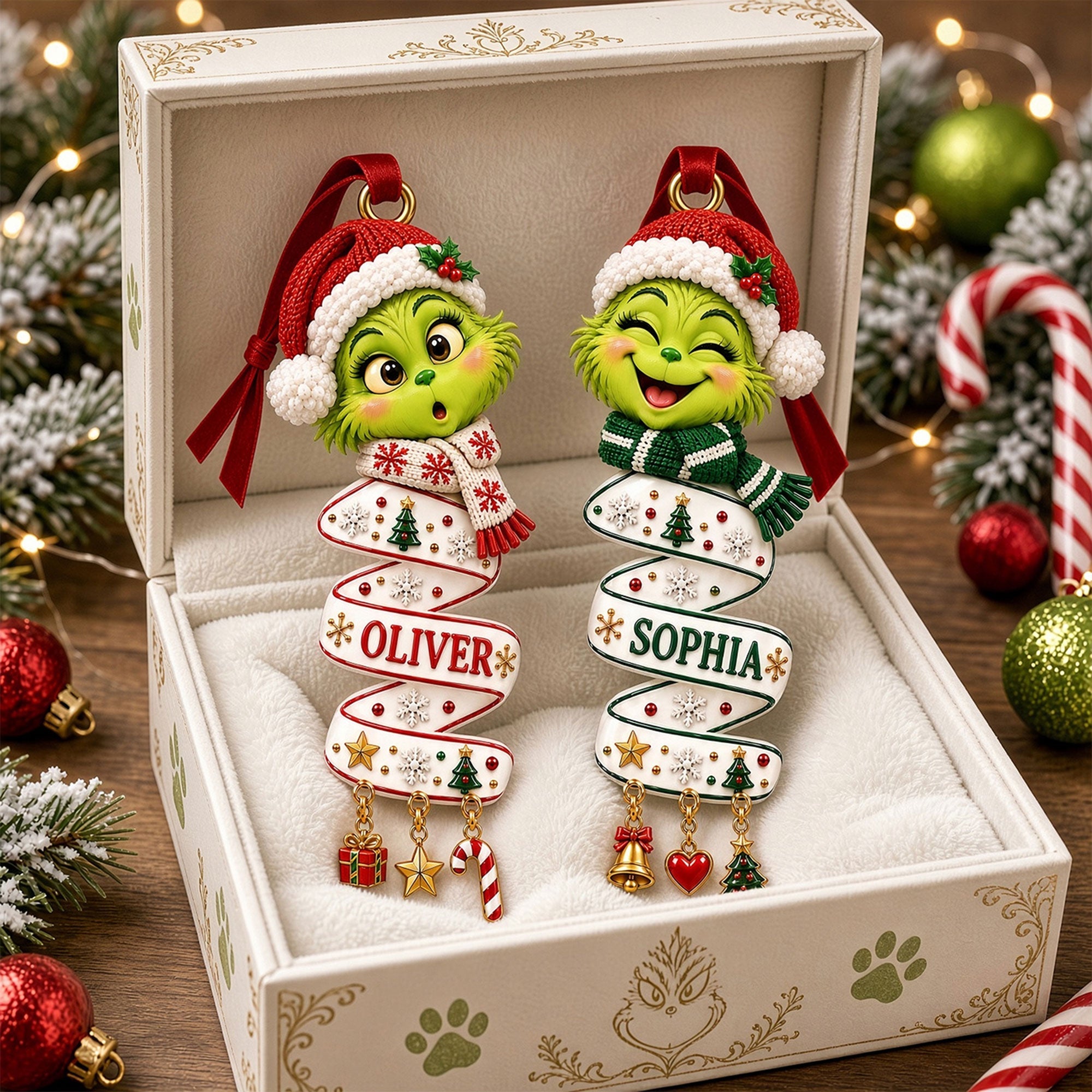 “Spread Holiday Cheer with Adorable Personalization” - Lovely Mischief Acrylic Ornament, Custom Gift for Kids, Friends, Family