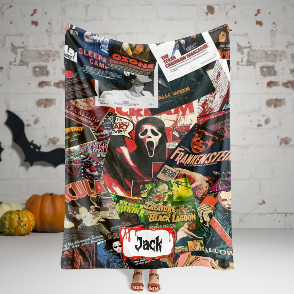 Personalized Horror Movie Characters Blanket - Perfect Halloween Gift for Horror Fans