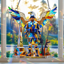 Load image into Gallery viewer, &quot;Proud to Have Served&quot; - Personalized Veteran Suncatcher - Thoughtful Gift for Veterans, Soldiers, and Loved Ones Ornament PopCulturePrints
