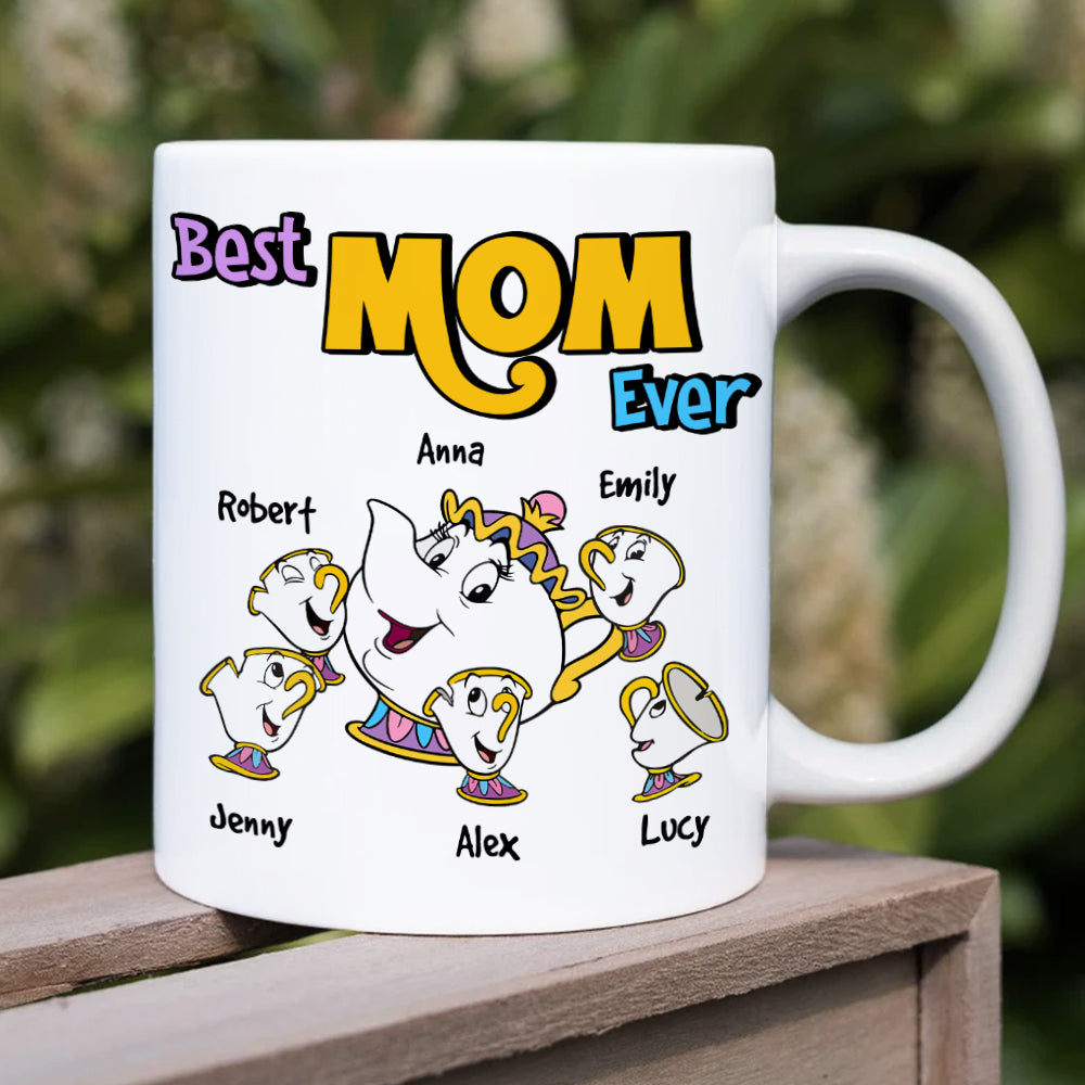 Best Mom Ever Personalized Mug with Family Names Coffee Mug PopCulturePrints