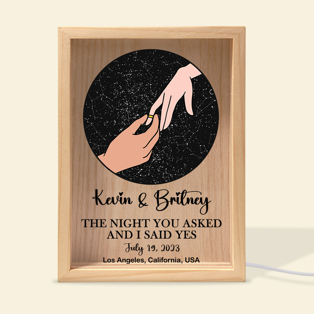 Personalized Love Frame - The Night You Asked and I Said Yes Poster & Canvas PopCulturePrints