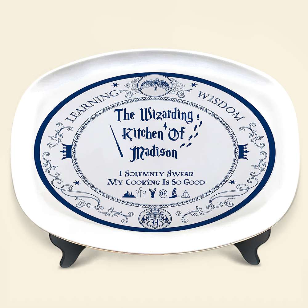 Personalized Wizarding Kitchen Plate - Custom Name Magic Cooking Plate