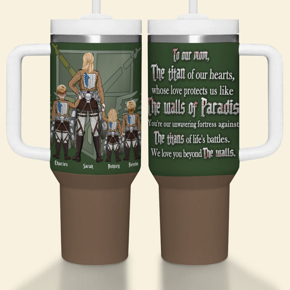 Custom Anime-Inspired Tumbler for Mom - Attack on Titan Theme Tumbler Cup PopCulturePrints