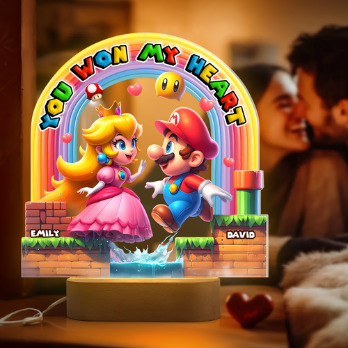 You Won My Heart - Cute Game Couple LED Light - Personalized Gifts for Couples Led Night Light PopCulturePrints