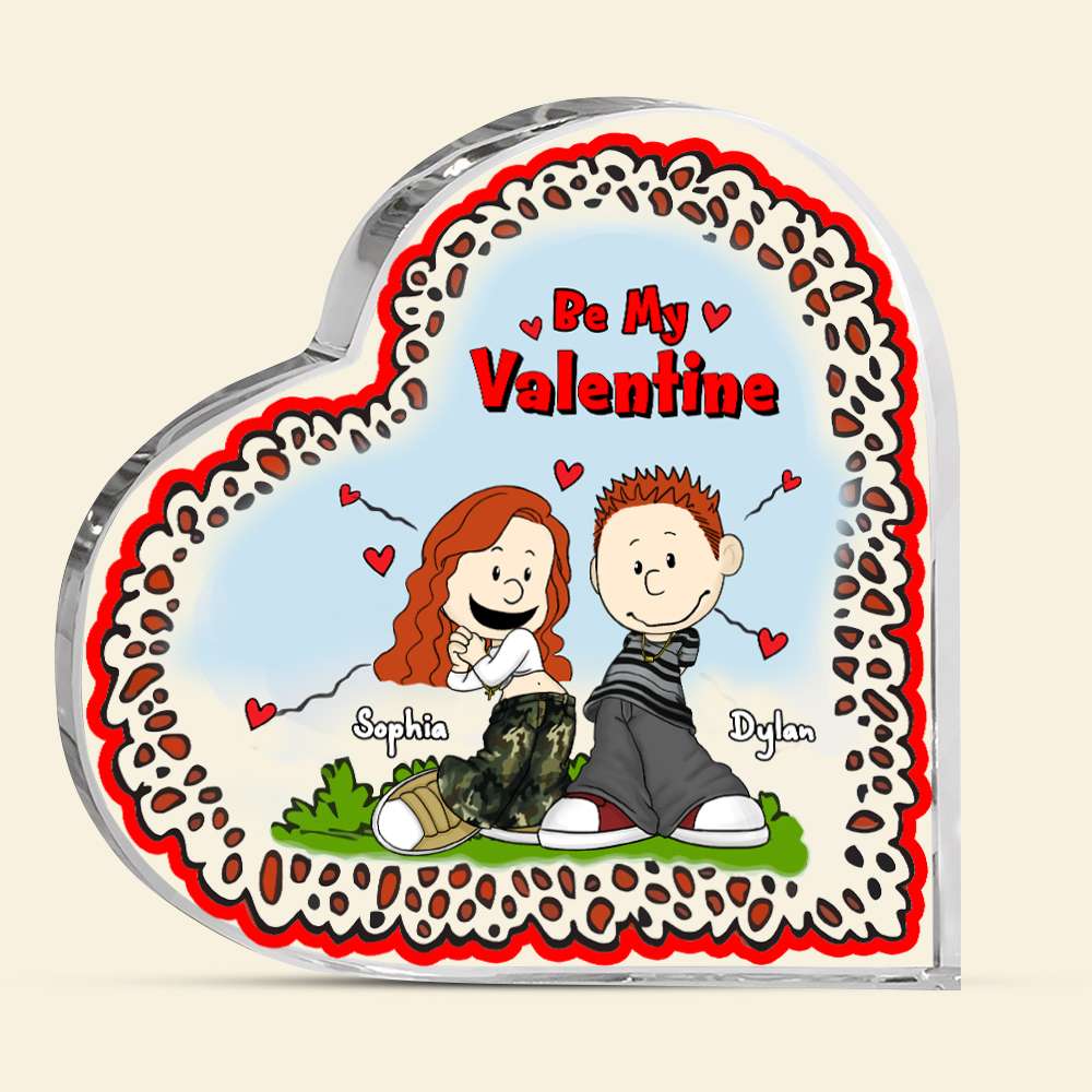 Personalized Y2K Style Valentine Heart Plaque for Couples Shaped Plaques PopCulturePrints