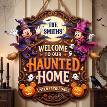 Load image into Gallery viewer, "Enter If You Dare" - Personalized Acrylic Spooky Sign for Haunted Home - Perfect Halloween Gift for Families and Friends
