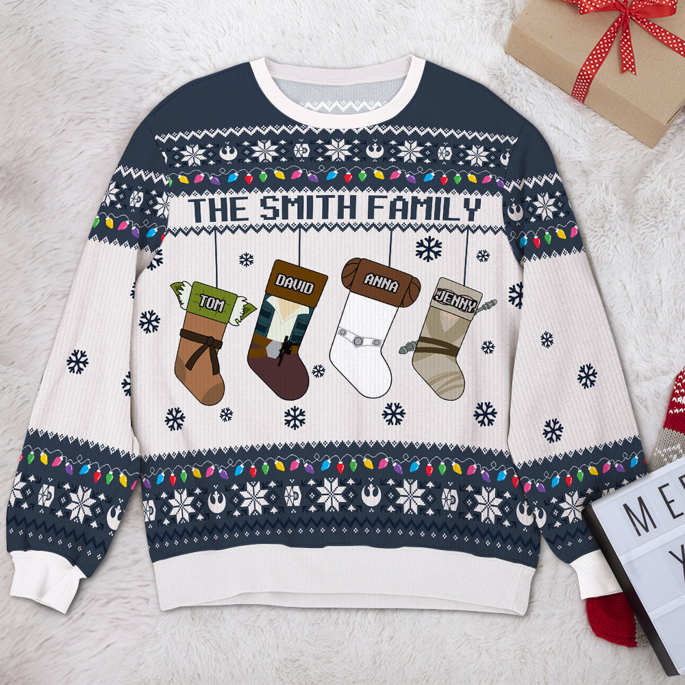 Personalized Family Ugly Sweater - Galactic Christmas Edition