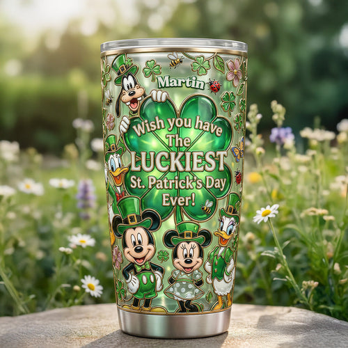 Wish You Have the LUCKIEST St. Patrick's Day Ever! - Lucky Clover Party Tumbler - Personalized Gift for Friends, Family, and Loved Ones Tumbler Cup PopCulturePrints