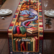 Load image into Gallery viewer, "Ignite Your Imagination with a Mystical Touch" - Personalized Quilted Table Runner for Book Lovers

