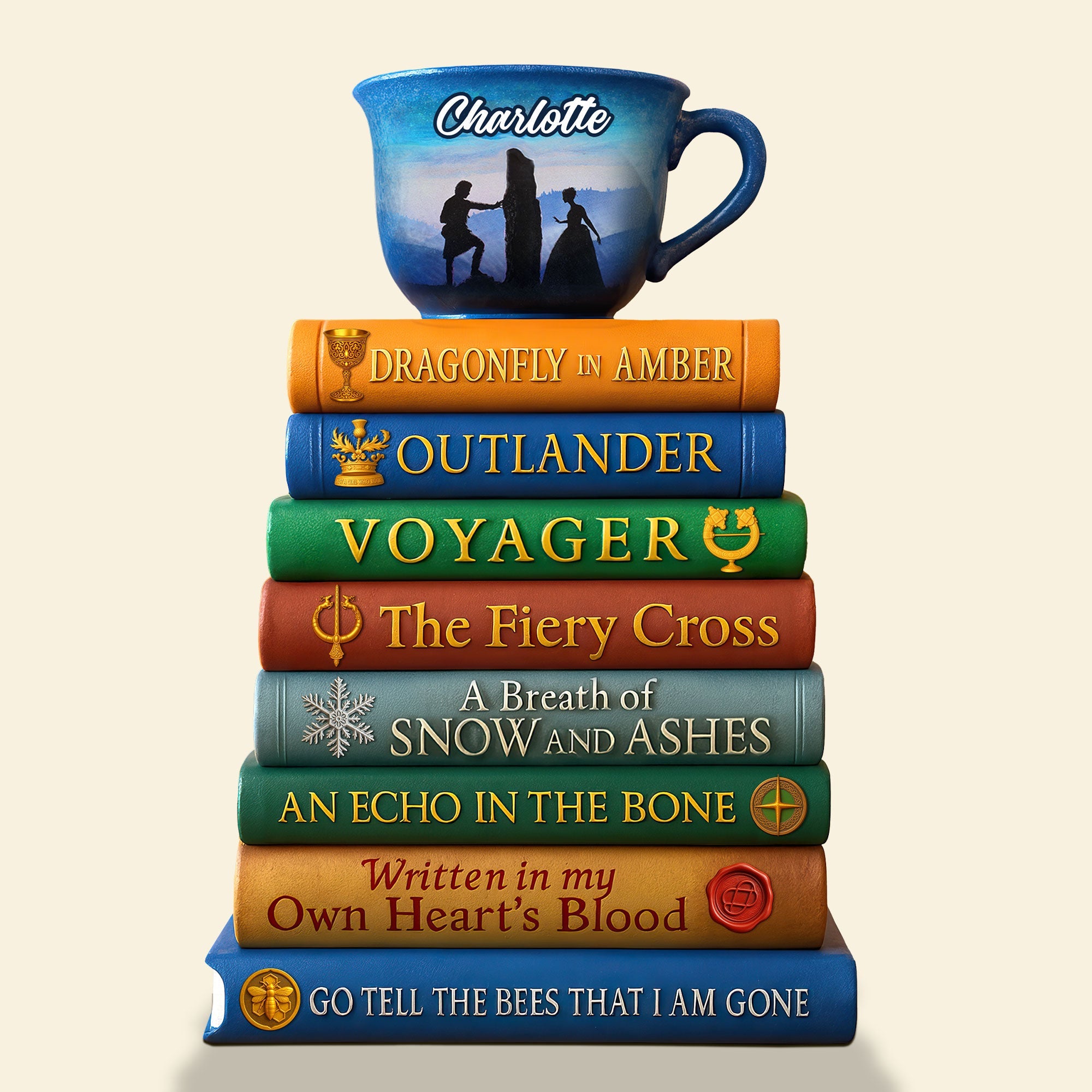 “Books are a uniquely portable magic.” - Bookstack Plaque, Personalized Gift for Book Lovers Shaped Plaques PopCulturePrints