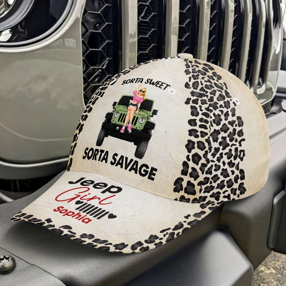 Personalized Jeep Girl Cap - Sorta Sweet Sorta Savage