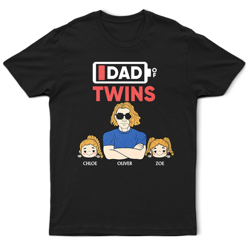 I Dad of Twins - Personalized T-Shirt for Proud Fathers T-shirt PopCulturePrints