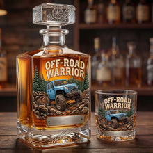 Load image into Gallery viewer, “Unleash the Warrior Within” - Rugged Trail Warrior Decanter Set - Personalized Gifts for Off-Road Lovers Bottle PopCulturePrints
