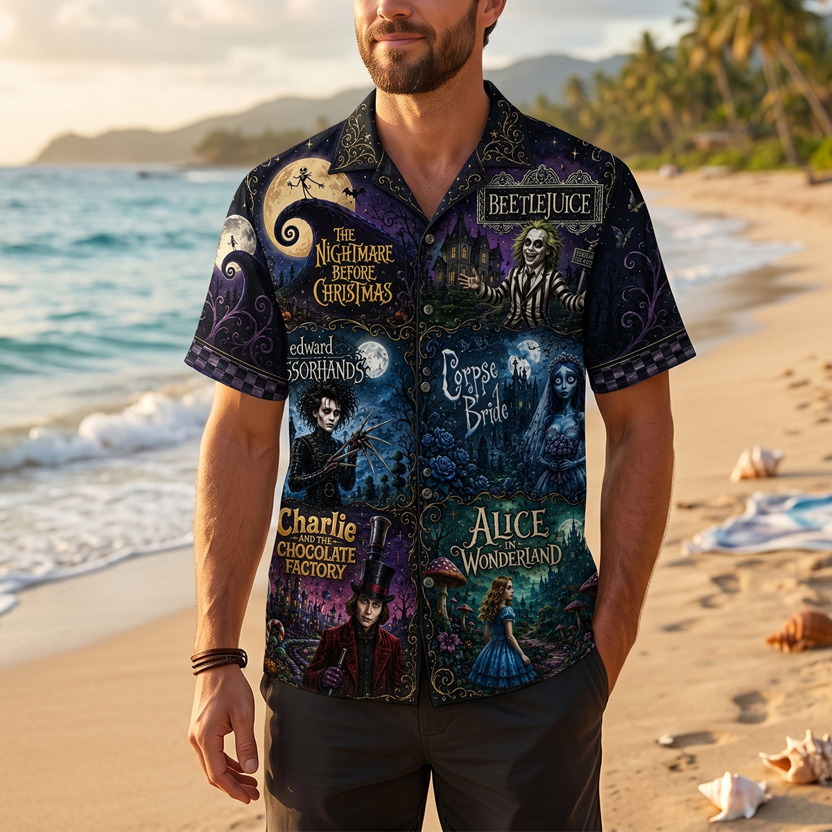 Quote: 'Embrace the Spooktacular Spirit!' - Unique Hawaiian Shirt, Personalized Anniversary Gift for Pop Culture Enthusiasts Hawaiian Shirts PopCulturePrints