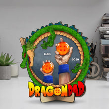Load image into Gallery viewer, Personalized Dragon Dad Wood Sign - Custom Name Anime Gift Wood Sign PopCulturePrints
