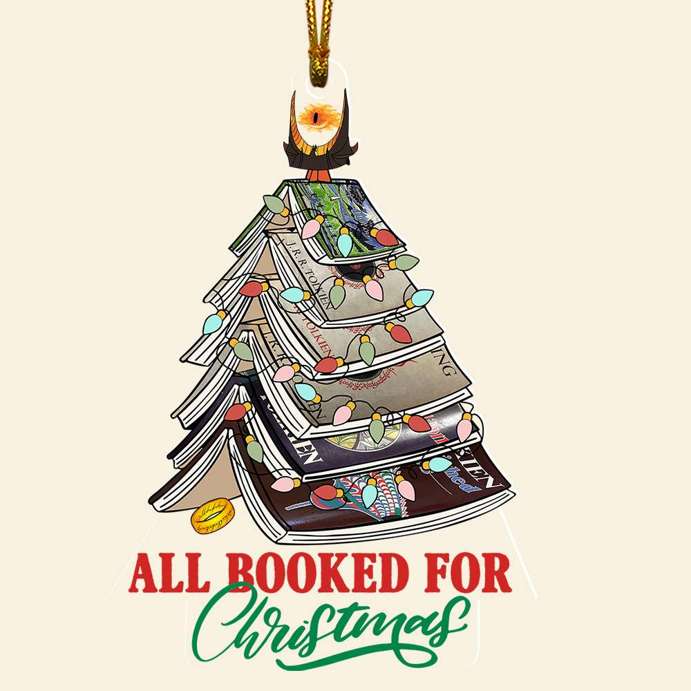 All Booked for Christmas Tree Ornament Ornament PopCulturePrints