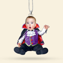 Load image into Gallery viewer, Personalized Halloween Baby Costume Photo Ornament - Custom Acrylic Decoration
